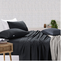 Elan Linen 100% Egyptian Cotton 500TC Charcoal Queen Bed Sheets