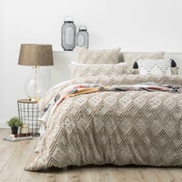 Park Avenue Medallion Cotton Tufted Stone King Quilt Cover Set