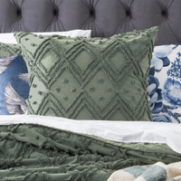Park Avenue Medallion Sage Cotton Vintage Washed Super King Quilt Cover