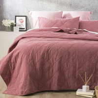 Renee Taylor Attwood Vintage Stone Washed Cotton Rose Coverlet