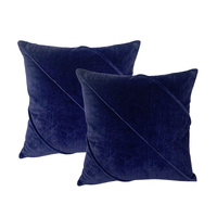 Cloud Linen Trova Ink Twin Pack Cotton Velvet Cushions