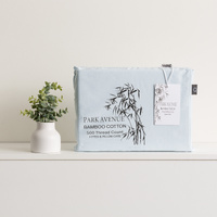 Park Avenue 500 Thread Count Mid Blue Bamboo Cotton Mega King Bed Sheet Set