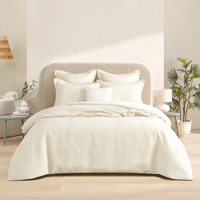 Renee Taylor Dakota Beige Jacquard Queen Quilt Cover Set