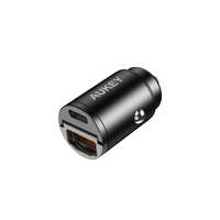AUKEY Nano 30W Dual-Port USB-C + USB-A Fast Car Charger – CC-A3