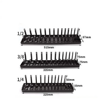 3Pcs Metric Socket Tray Rack Holder Shelf Garage Organizer 1/4"/3/8"/1/2"