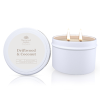 Sherwood Driftwood & Coconut Soy Candle Tin 165g
