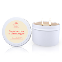 Sherwood Garden Strawberries & Champagne Soy Candle Tin 165g