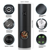 NNEOBA Electric Automatic Pepper Salt Grinder LED Light