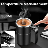 380ml Self-Stirring Electric Coffee Mug Black & White