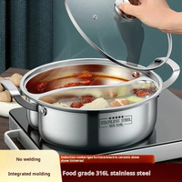 32cm 316 Stainless Steel Twin Divided Hot Pot