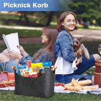 Wooden Firewood Storage Basket Felt Foldable