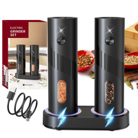 Electric Salt & Pepper Grinder Set 2pc Charging Base