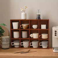 Wood Storage Box with Cup Organizer