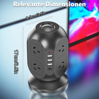 12-in-1 Tower Power Strip with USB Ports