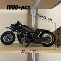 Retro Motorcycle Building Block Kit 1000pcs Toy Set