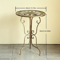 Vintage Metal Scrollwork Side Table - Living Room Furniture