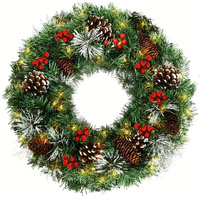 Pre-Lit Pine Cone Christmas Wreath LED Decoration
