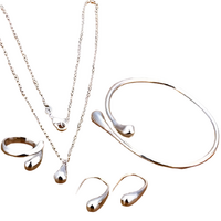 Women's Silver Needle Jewellery Set 4 Pieces