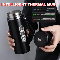 1L Thermos Bottle with LED Temperature Display Black
