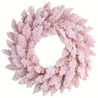 Pink Snowy Pine Christmas Wreath - Festive Decoration