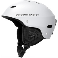 OutdoorMaster Kelvin Ski Helmet - with ASTM Certified Safety, 9 Options - for Men, Women & Youth-White,Large