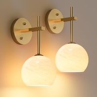 Wall Sconces Set of Two, Wireless Battery Operated Wall Decor with Remote, Sconces Wall Lighting with Glass Shade, Upward and Downward Installation, 1