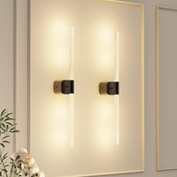 HUDYOGY 2-Pack 23.62" Battery Wall Sconce 360° Rotatable Black