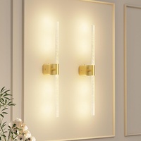 HUDYOGY 2-Pack 23.62" Battery Wall Sconce 360° Rotatable Gold