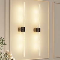 HUDYOGY 2-Pack 31.49" Battery Wall Sconce 360° Rotatable Black