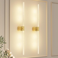 HUDYOGY 2-Pack 31.49" Battery Wall Sconce 360° Rotatable Gold