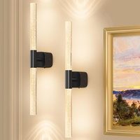 HURYEE Battery Operated Wall Sconce Set of 2 Black 16" Dimmable Remote