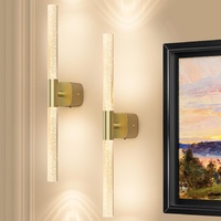 HUDYOGY Battery Operated Wall Sconce Set of 2 Brushed Gold 24" Dimmable