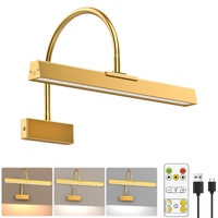 Picture Frame Light with Remote, Wireless 16 Inch Gold Art Light, Battery Picture Light with 3 CCT, Dimmable and Timer Wall Picture Lights for Paintin