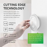 LED Cabinet Puck Lights 3 Pack - Cool White with Remote Control