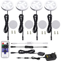 LED Under Counter Lights 4 Pack 12W 240V - Dimmable RF Remote Daylight