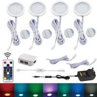RGB LED Under Cabinet Lights 4 Pack - Colour Changing Kitchen Cabinet