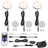 AIBOO 3x Dimmable LED Puck Lights 12V Warm White Kitchen Cabinet