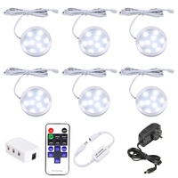 6 Pack Dimmable LED Puck Lights 12V Daylight Wireless Remote