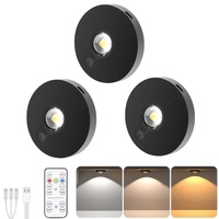 3 Lights LED Rechargeable Cabinet Light 2cm Remote Control Magnetic