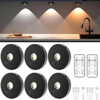 6 Lights LED Rechargeable Cabinet Light 2cm Remote Control Magnetic