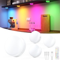 Puck Lights 4-Pack Wireless Remote Control RGB CCT Colour Changing