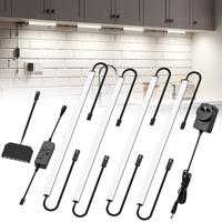 Under Cabinet Lighting, Timer & CCT 2700-6000K with Slider Dimmer, Plug-in 12Inch 12W Lights for Curio Cabinet, Kitchen, Bookshelf (4 Bars Kit)