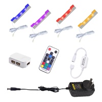 AIBOO LED Under Cabinet Night Lights Kit 4-Pack RGB Remote Control