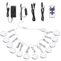 12V Linkable Under Cabinet LED Puck Lights Dimmable Daylight