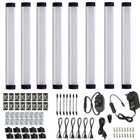 Dimmable LED Under Cabinet Lighting 8 Panel Kit Cold White Linkable