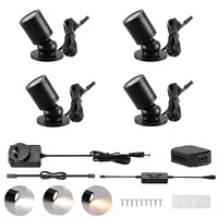 Dimmable LED Mini Spotlight, 12V CCT 2700K-6000K, Adjustable for Display, Cabinet, Showcase, Artwork, 360° Rotatable Accent Lighting, Surface Mount wi
