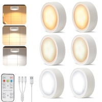 6 Pack LED Under Cabinet Lights USB Rechargeable Dimmable White