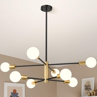 Modern Sputnik 8-Light Chandelier Gold Height Adjustable