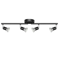 4-Way Swivel Ceiling Spotlight Kit Black - GU10 Compatible