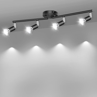 4 Way Rotatable LED Ceiling Spotlight - Black GU10 (Bulbs Not Included)